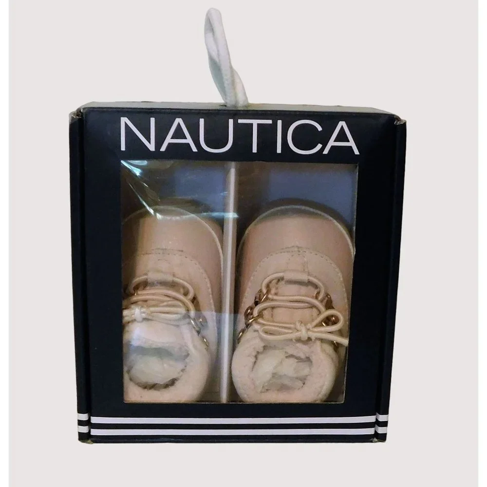 Nautica Toddler Bootie Size 1 Pink Warmline Top Faux Fur Lace Up Soft Soles